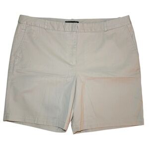 Talbots Classic Flat Front Khaki Casual Shorts Size 14